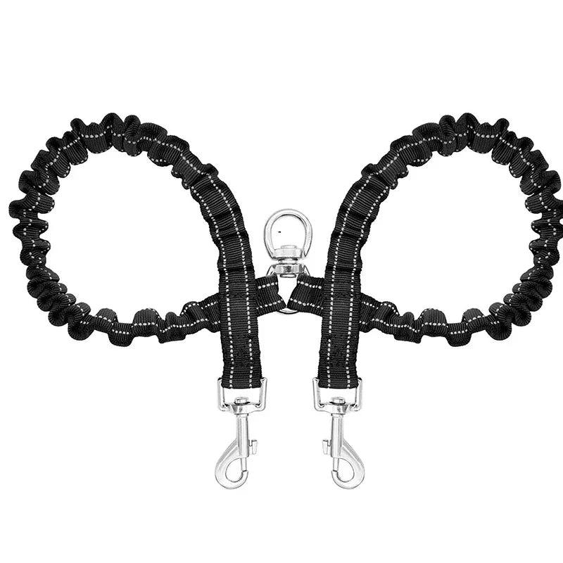 Pet Dog Double Leashes Dog Leash Rope Elastic Extended Pet Leash Belt Outdoor Training for Two Double Small Medium Dogs Lead