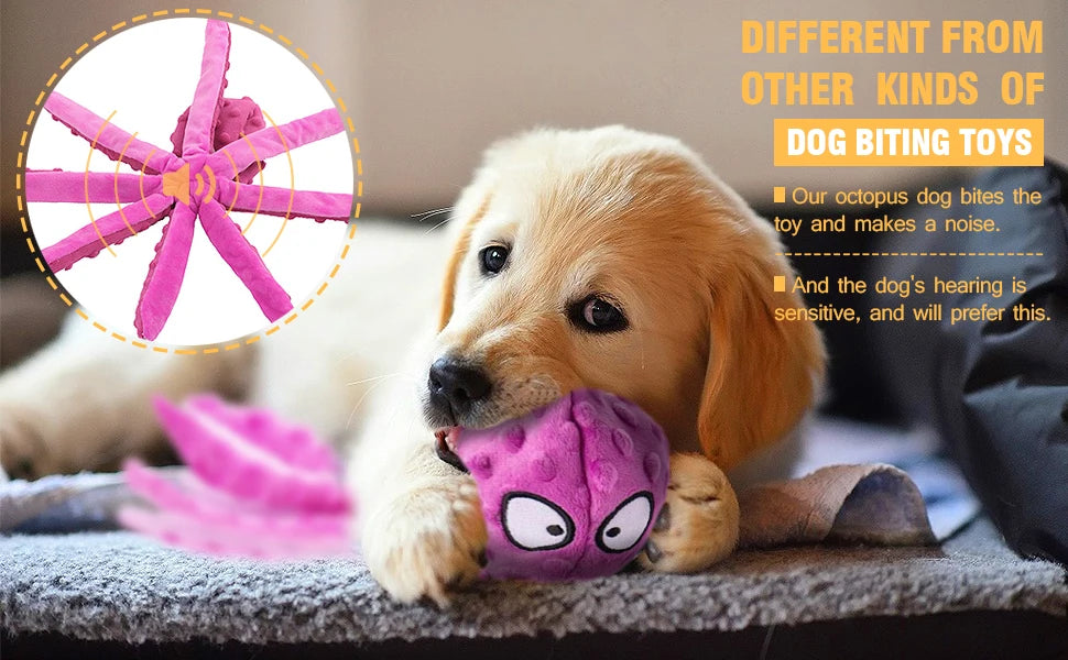 No-Stuff Squeaky Octopus Puzzle Toy