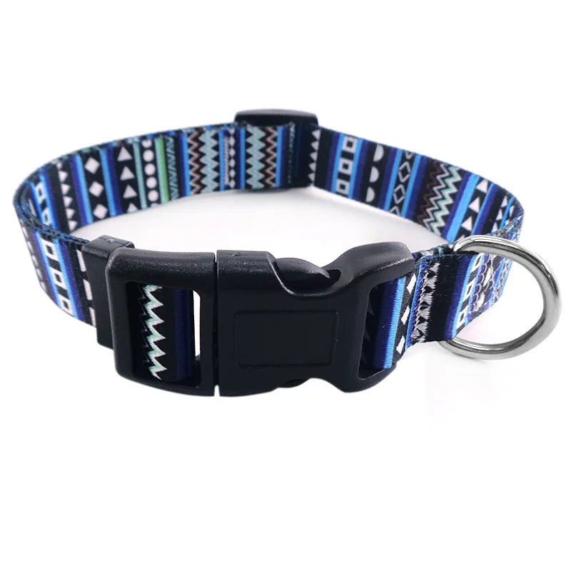 Boho Tribal & Floral Print Dog Collar