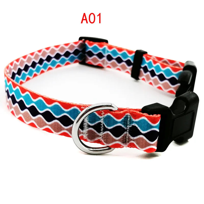 Boho Tribal & Floral Print Dog Collar