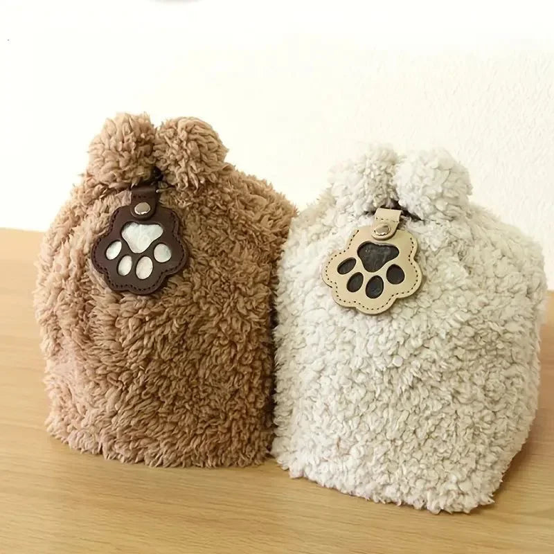 Leather Paw Print Fur Keepsake Keychain