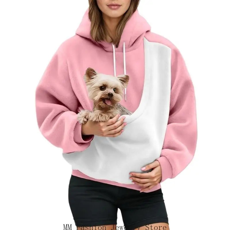 Women's Color Block Pet Sling Hoodie
