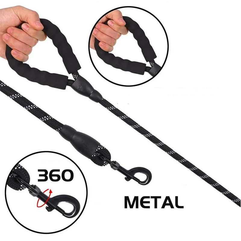Reflective Dog Leash with Padded Handle