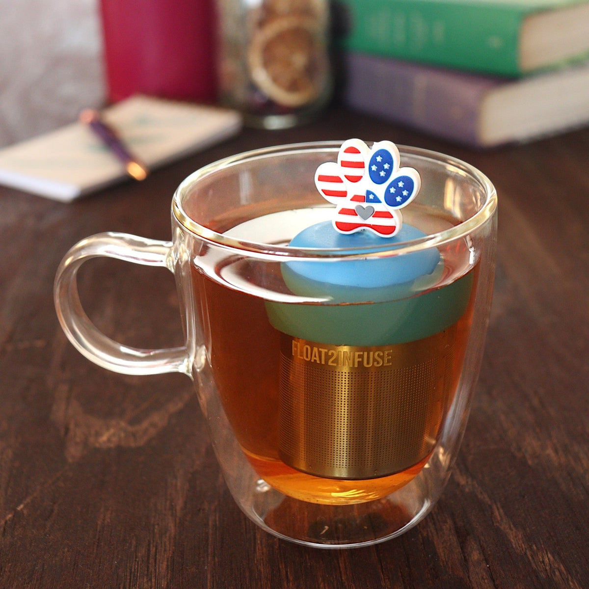 Floating Americana Pawprint Tea Infuser - Cute Tea Infuser for Loose Tea