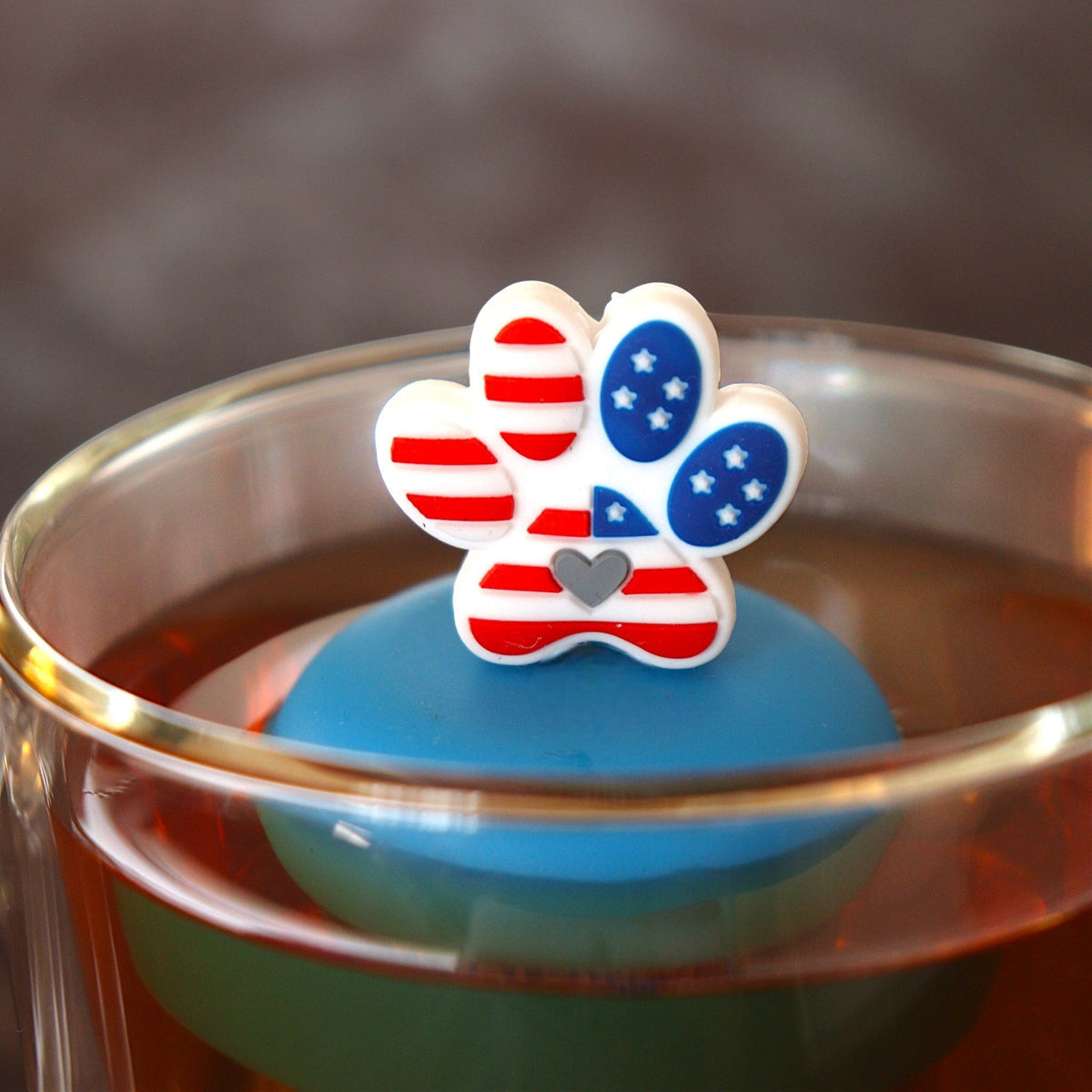 Floating Americana Pawprint Tea Infuser - Cute Tea Infuser for Loose Tea