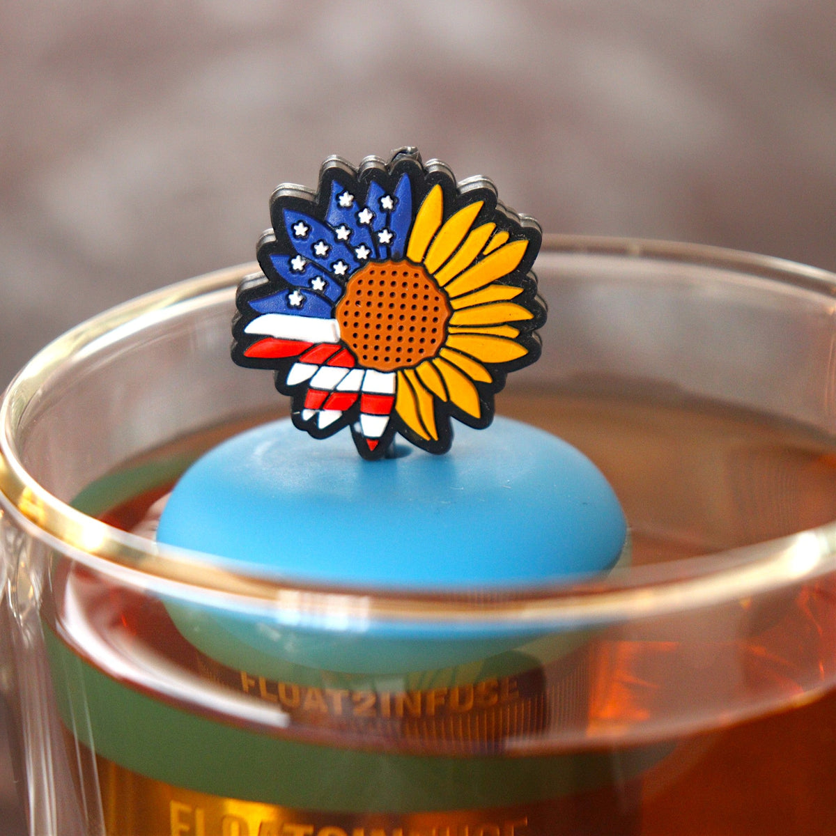 Floating Americana Sunflower Tea Infuser - Cute Tea Infuser for Loose Tea