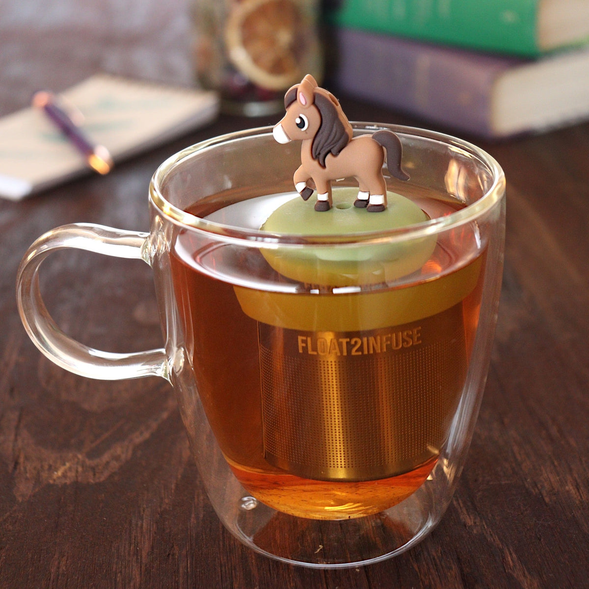 Floating Brown Horse Tea Infuser - Cute Tea Infuser for Loose Leaf Tea