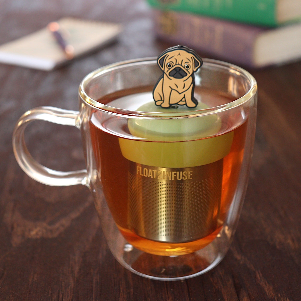 Floating Brown Pug Tea Infuser - Cute Tea Infuser for Loose Leaf Tea