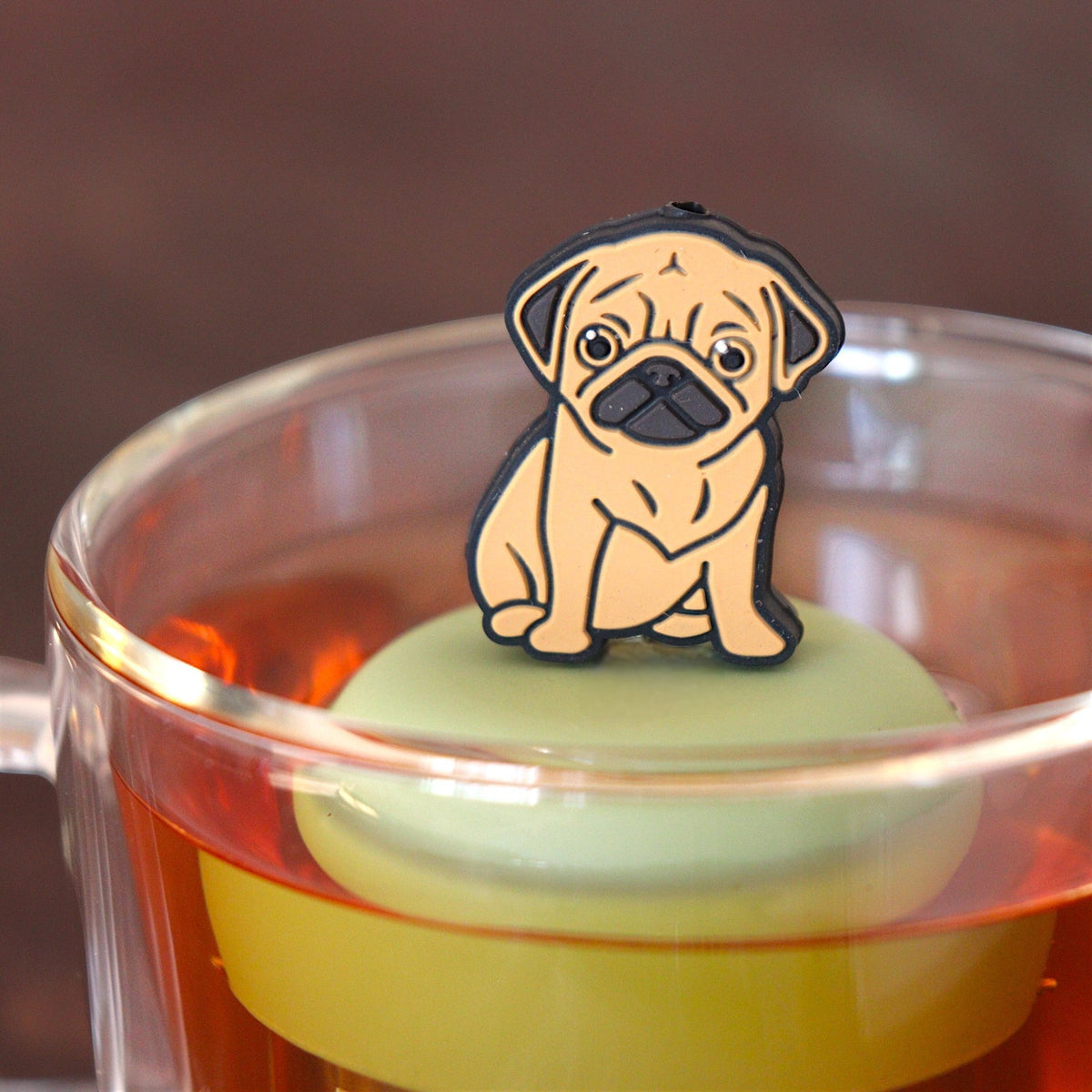 Floating Brown Pug Tea Infuser - Cute Tea Infuser for Loose Leaf Tea