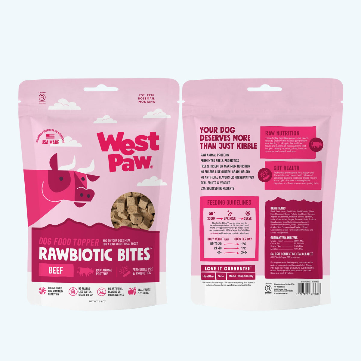 Rawbiotic Bites™ Beef — Freeze-Dried Raw Dog Food Topper