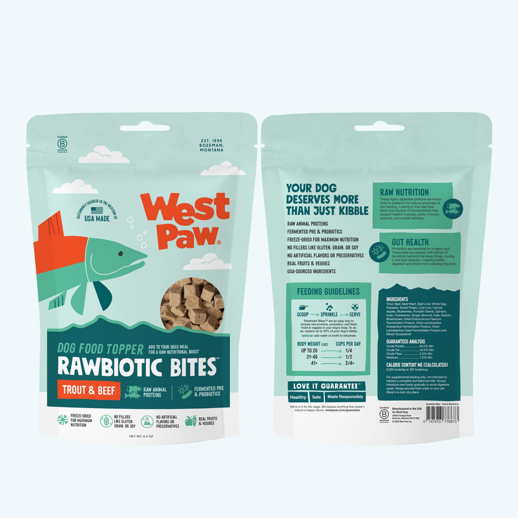 Rawbiotic Bites™ Trout & Beef — Freeze-Dried Raw Dog Food Topper