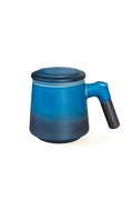 Blue Gradient Ceramic Tea Mug with Built-In Steeper