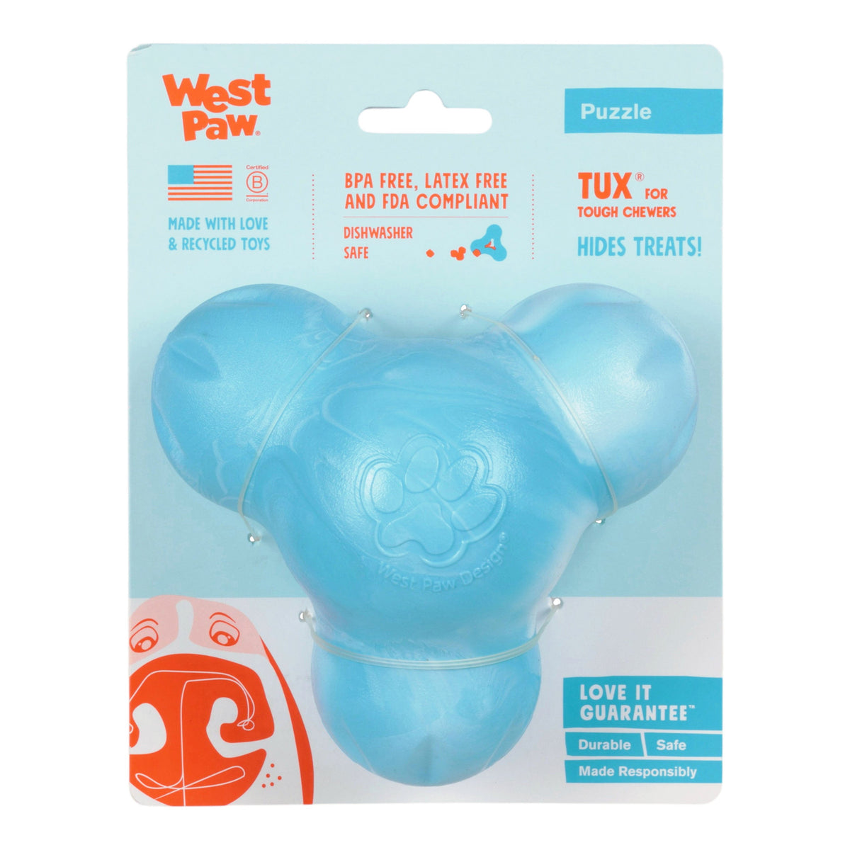 Tux® Aqua Swirl — Limited Edition Zogoflex® Treat Toy