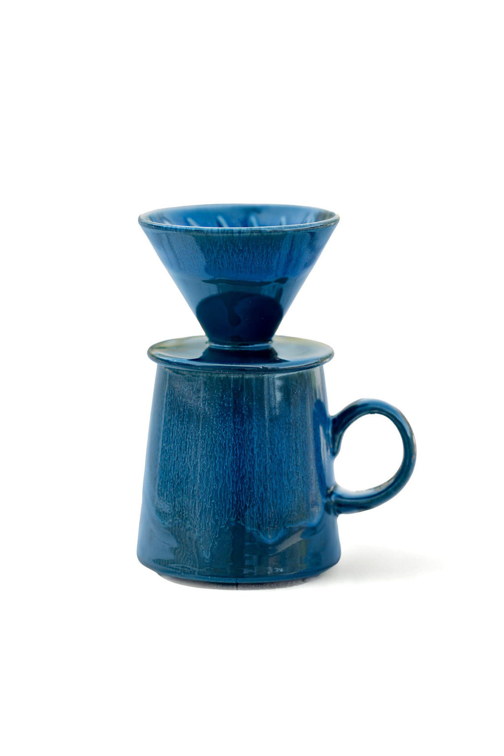 Artisan Blue Glaze Pour Over Coffee Set