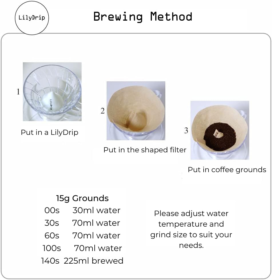 LilyDrip Original Ceramic Pour-Over Insert – Balanced Flow, Fits V60 & Origami Cone Drippers