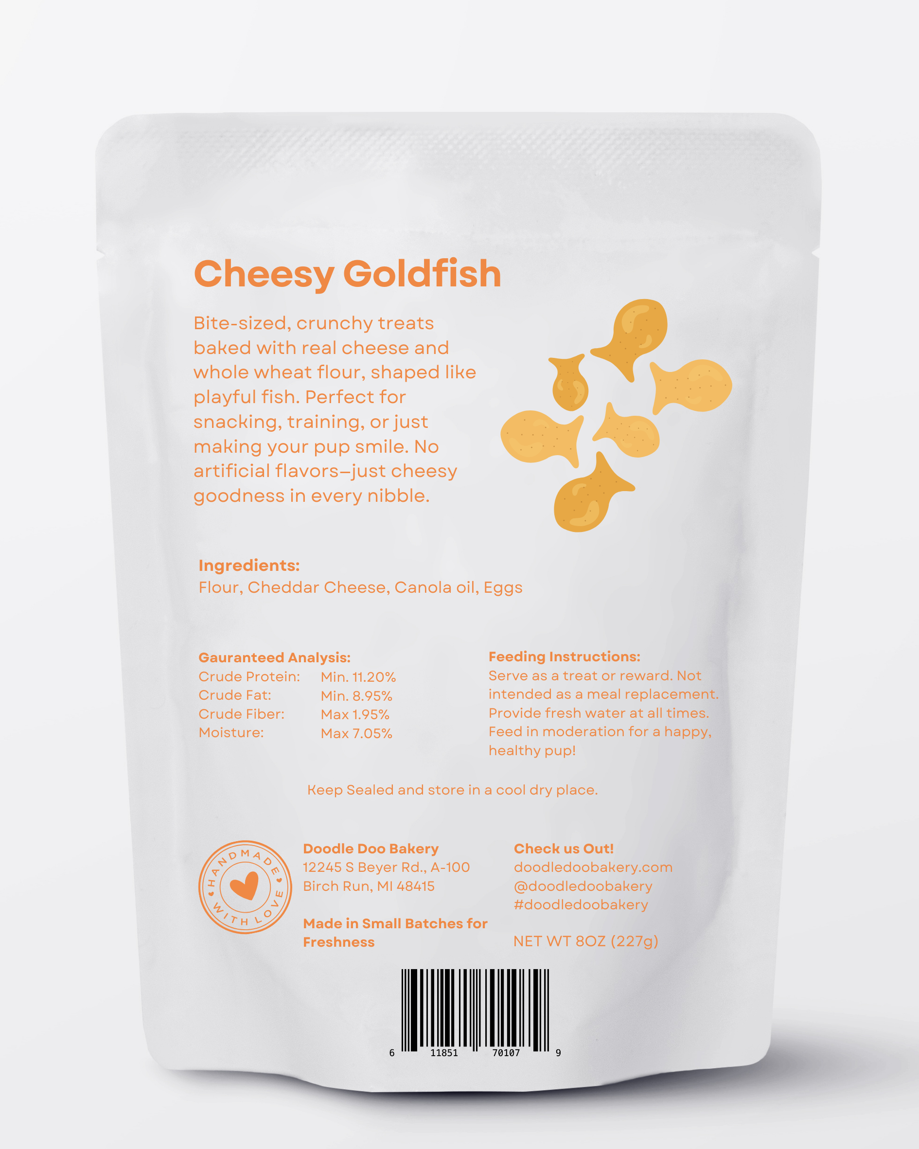 Cheesy Goldfish Dog Biscuits 1/2 lb.