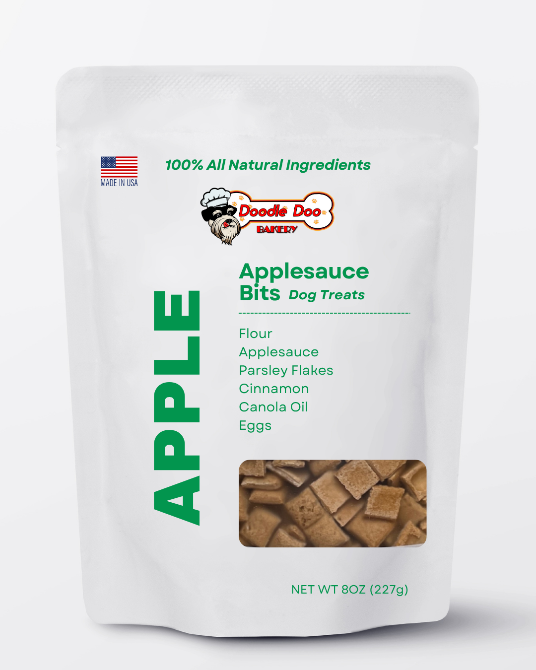 Apple Bits Dog Biscuits 1/2 lb.