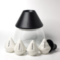 LilyDrip Family Set – 4 Ceramic Pour-Over Inserts, Filter Shapers & Glass Storage Jar