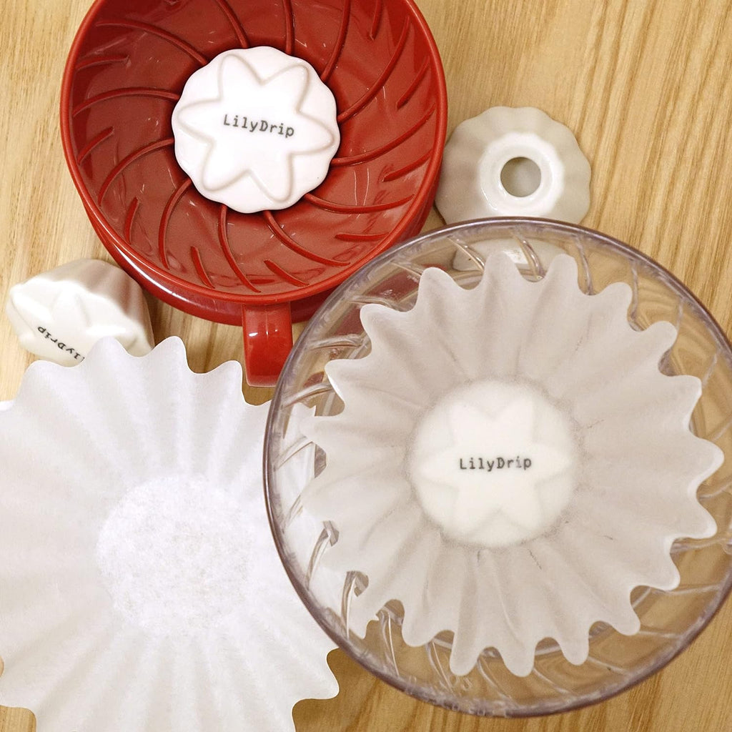 LilyDrip Lotos Ceramic Pour-Over Insert – Use Flat-Bottom Basket Filters in V60 & Origami Cone Drippers