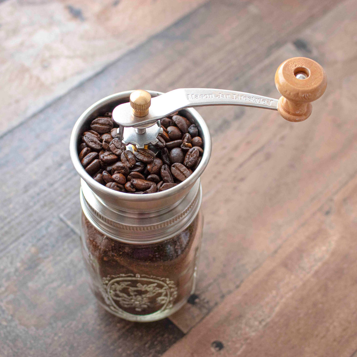 Hand-Crank Coffee & Spice Grinder for Mason Jars