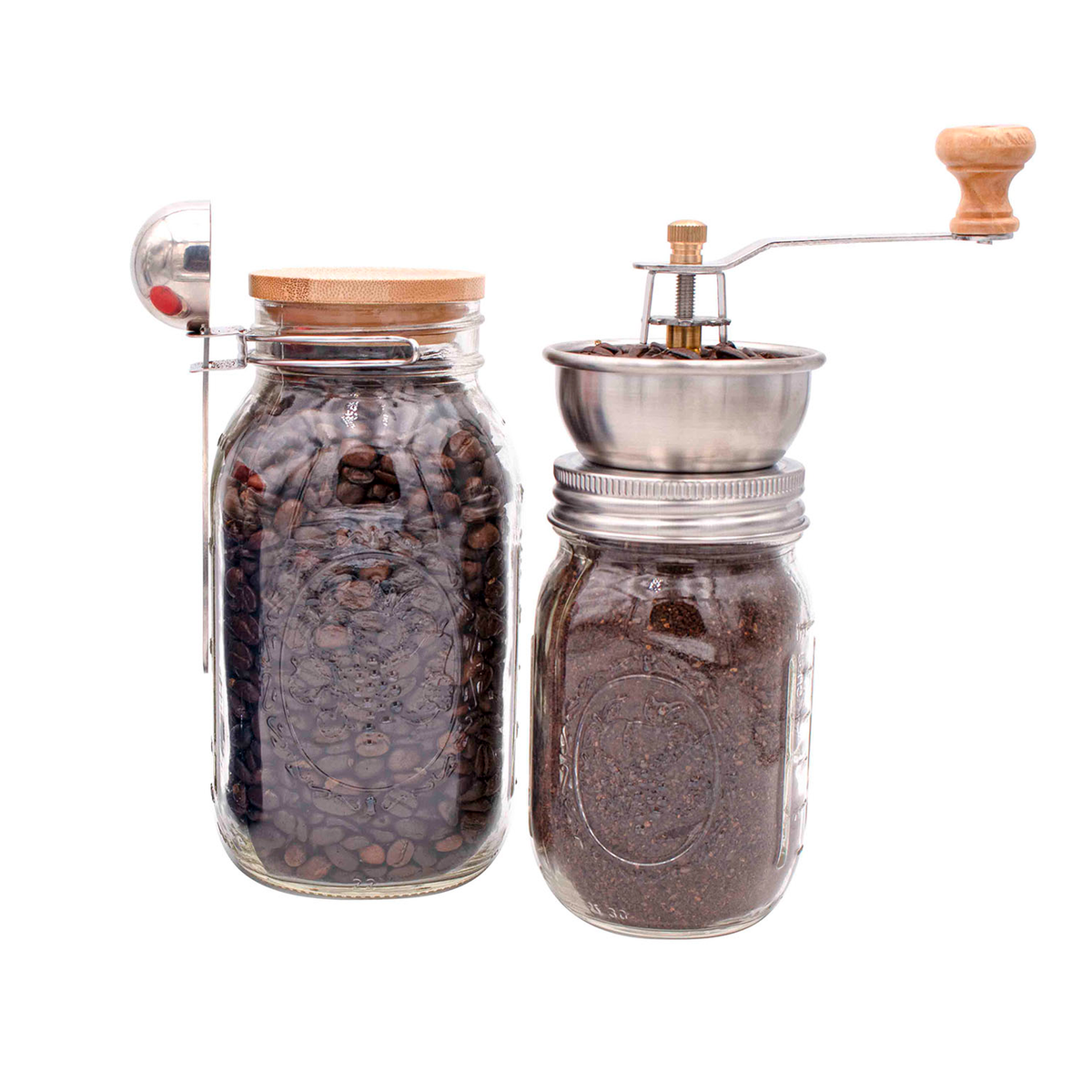 Hand-Crank Coffee & Spice Grinder for Mason Jars
