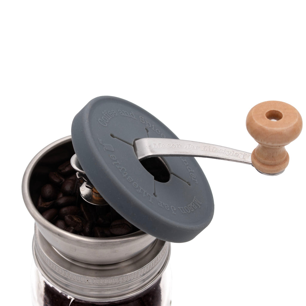 Hand-Crank Coffee & Spice Grinder for Mason Jars