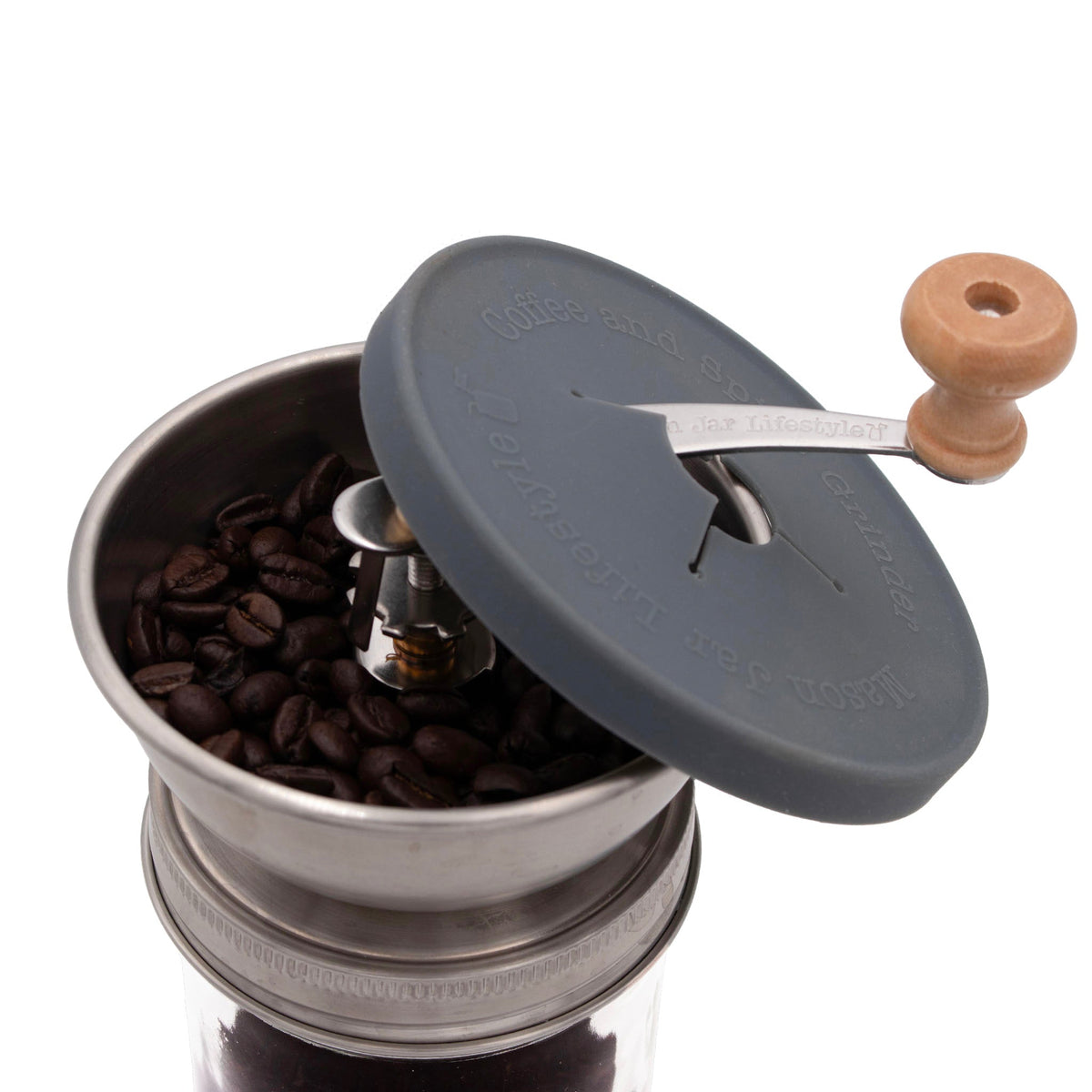 Hand-Crank Coffee & Spice Grinder for Mason Jars