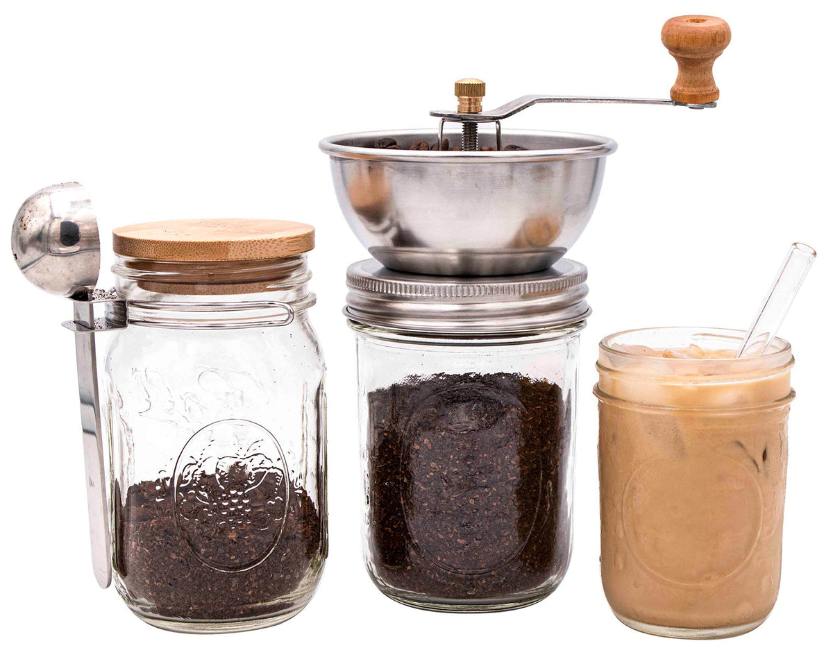 Hand-Crank Coffee & Spice Grinder for Mason Jars