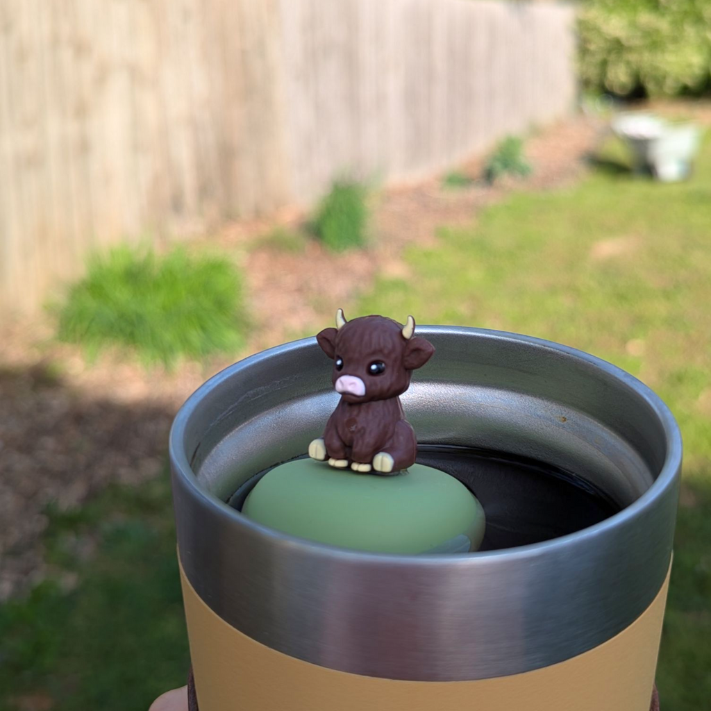 Floating Dark Brown Baby Cow Tea Infuser - Cute Animal Tea Infuser for Loose Leaf Tea