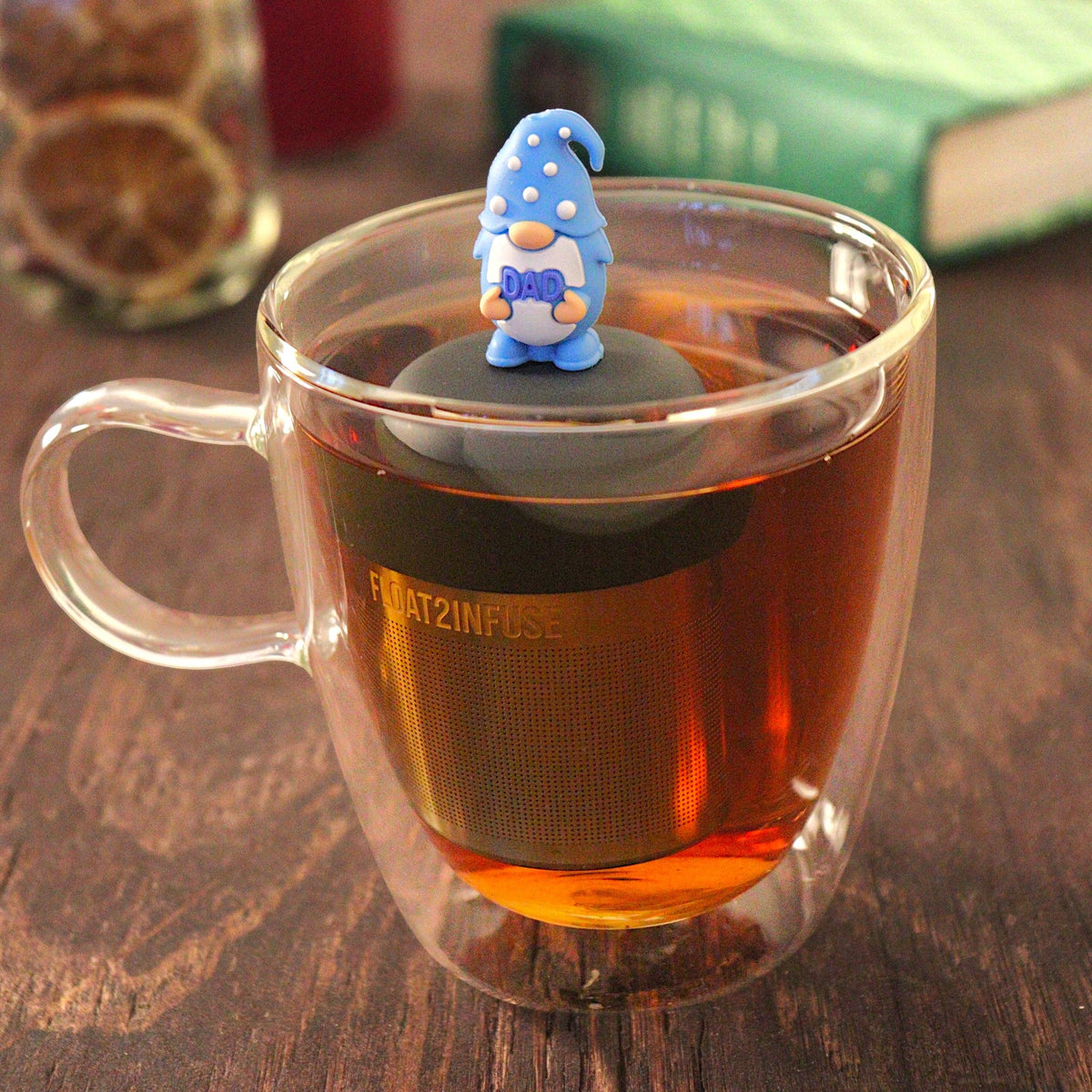 Floating Blue Dad Gnome Tea Infuser - Cute Tea Infuser for Loose Leaf Tea