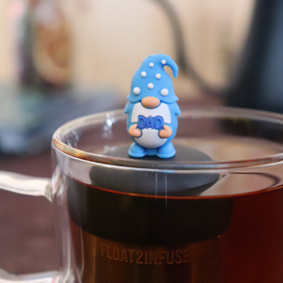 Floating Blue Dad Gnome Tea Infuser - Cute Tea Infuser for Loose Leaf Tea