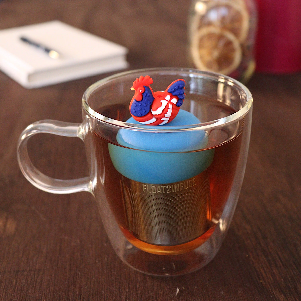 Floating Americana Chicken Tea Infuser - Cute Animal Tea Infuser for Loose Tea