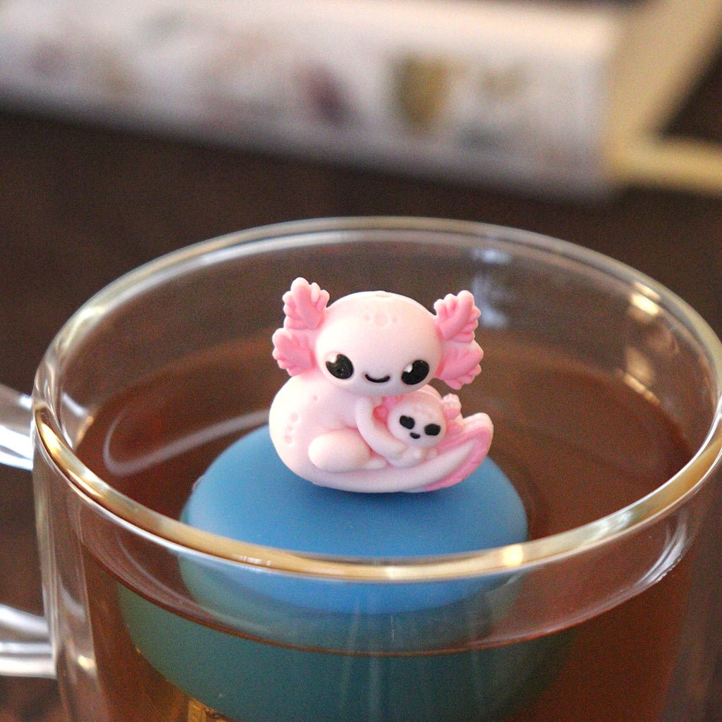 Floating Mom Baby Axolotl Tea Infuser - Cute Animal Tea Infuser for Loose Leaf Tea