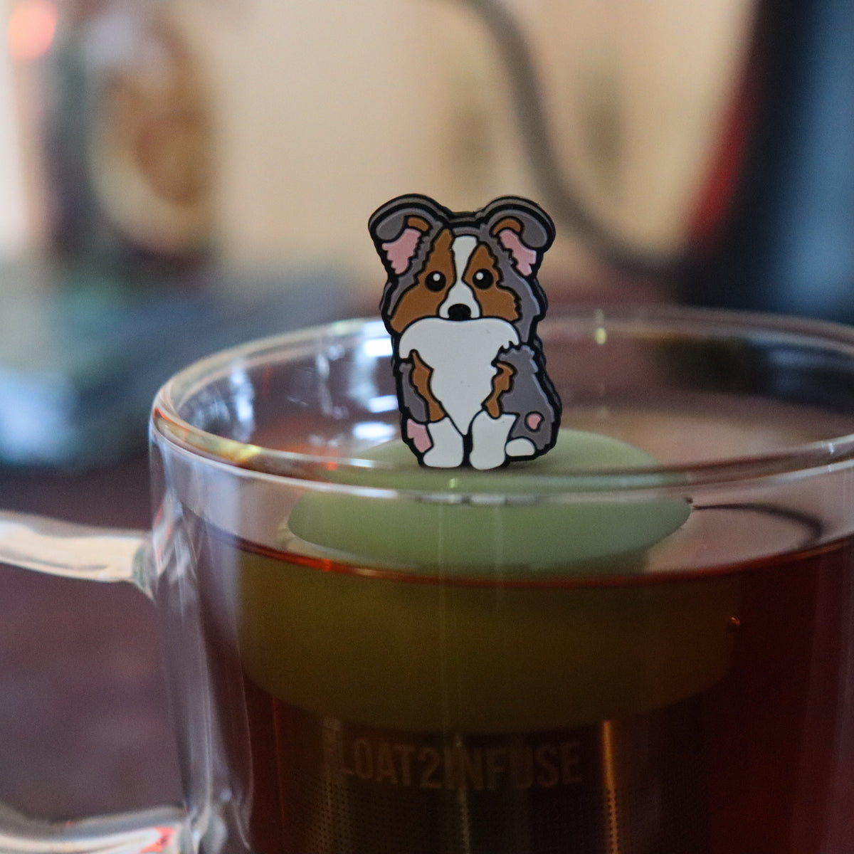 Floating Australian Shepherd Tea Infuser - Cute Animal Tea Infuser for Loose Leaf Tea