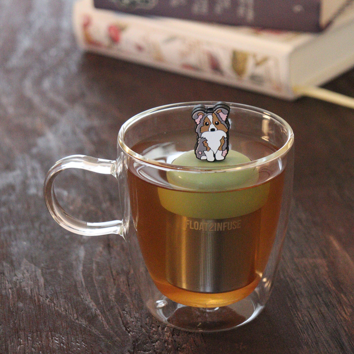Floating Australian Shepherd Tea Infuser - Cute Animal Tea Infuser for Loose Leaf Tea
