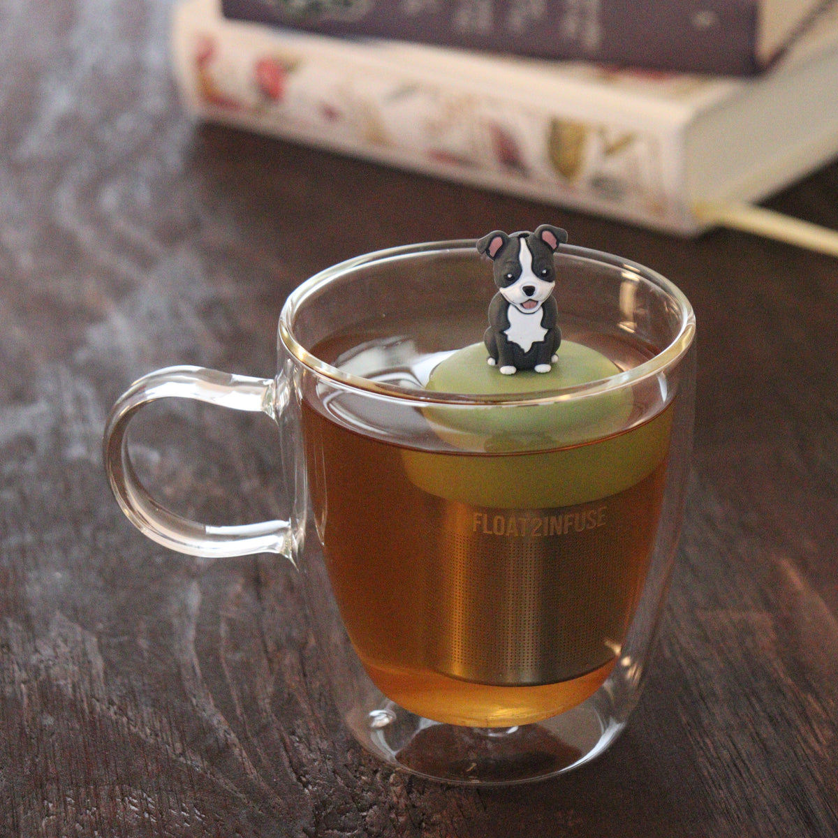 Floating Pit Bull Puppy Tea Infuser - Cute Animal Tea Infuser for Loose Leaf Tea