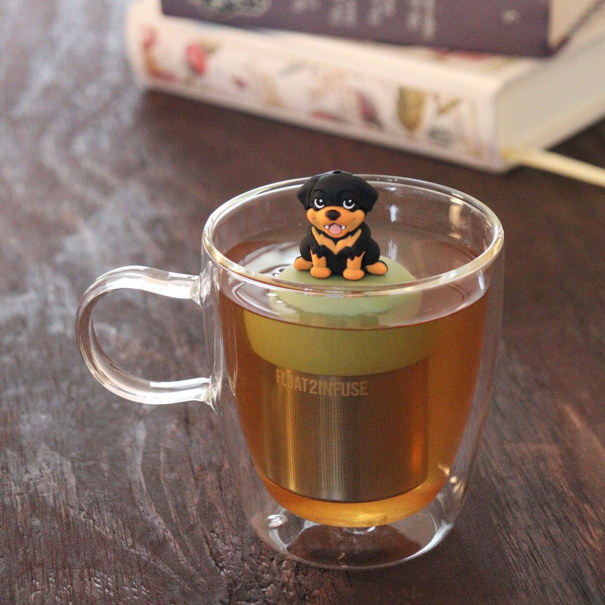 Floating Rottweiler Dog Tea Infuser - Cute Animal Tea Infuser for Loose Leaf Tea