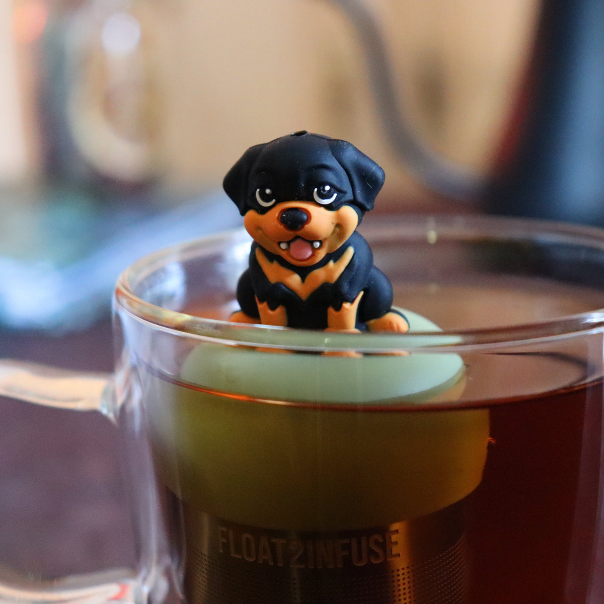 Floating Rottweiler Dog Tea Infuser - Cute Animal Tea Infuser for Loose Leaf Tea