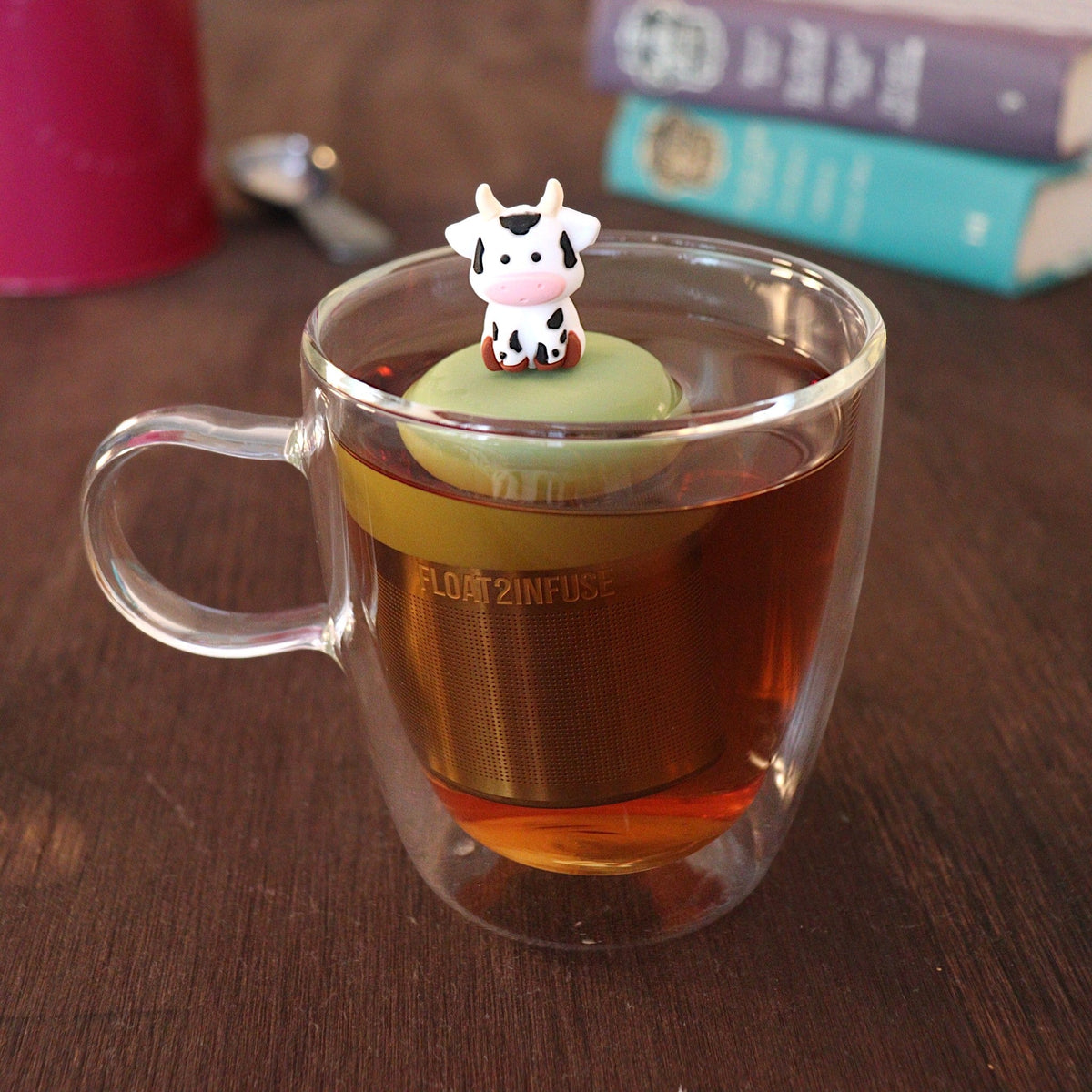 Floating Baby Spotted Cow Tea Infuser - Cute Animal Tea Infuser for Loose Tea