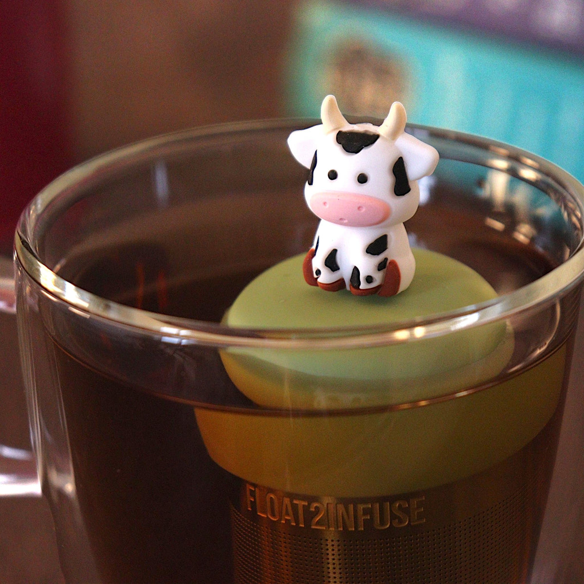 Floating Baby Spotted Cow Tea Infuser - Cute Animal Tea Infuser for Loose Tea
