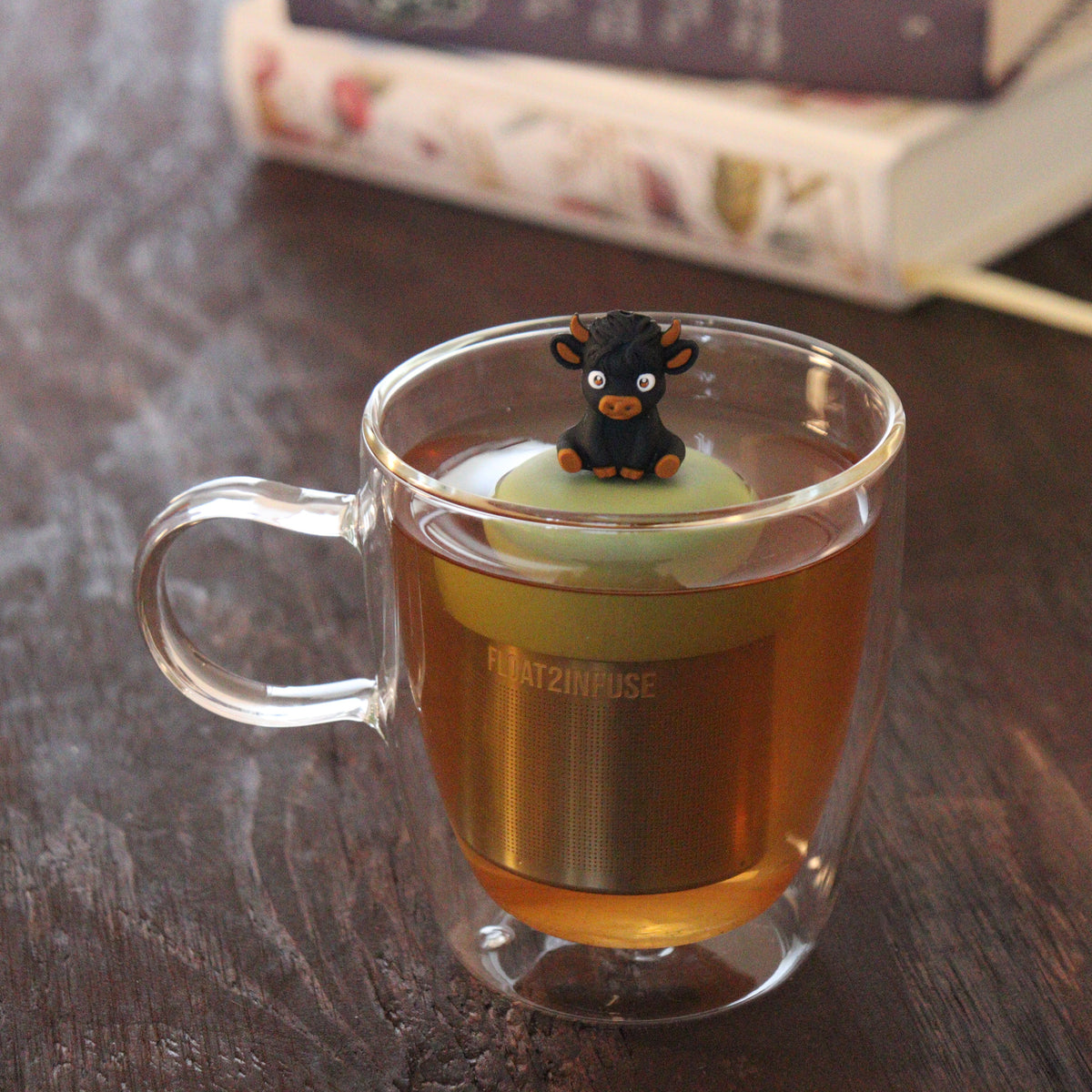 Floating Black Baby Highland Tea Infuser - Cute Animal Tea Infuser for Loose Leaf Tea