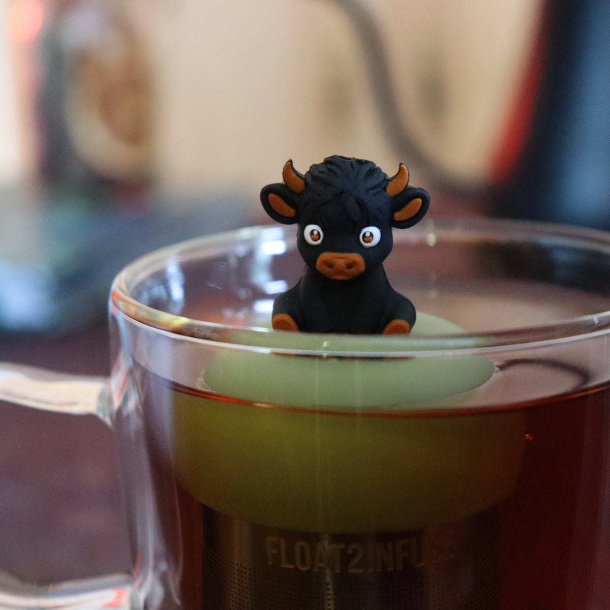 Floating Black Baby Highland Tea Infuser - Cute Animal Tea Infuser for Loose Leaf Tea