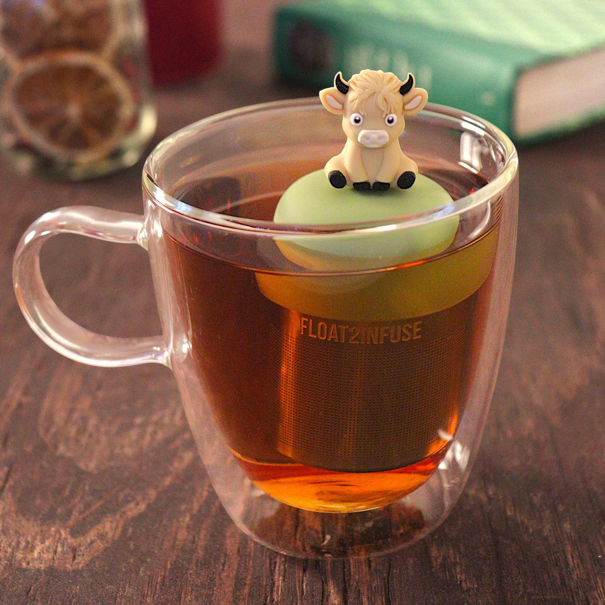 Floating Blonde Baby Highland Tea Infuser - Cute Animal Tea Infuser for Loose Leaf Tea