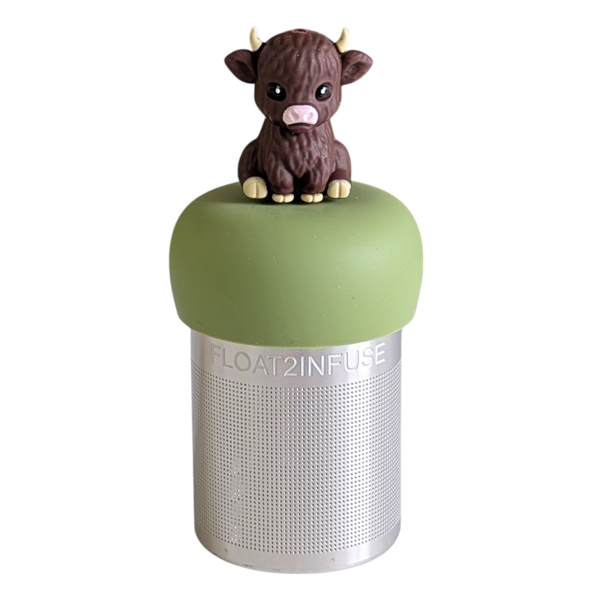Floating Dark Brown Baby Cow Tea Infuser - Cute Animal Tea Infuser for Loose Leaf Tea