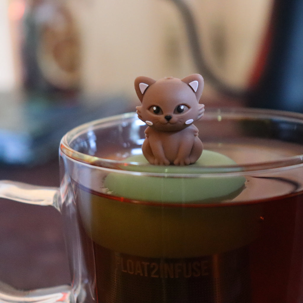 Floating Brown Cat Tea Infuser - Cute Animal Tea Infuser for Loose Leaf Tea