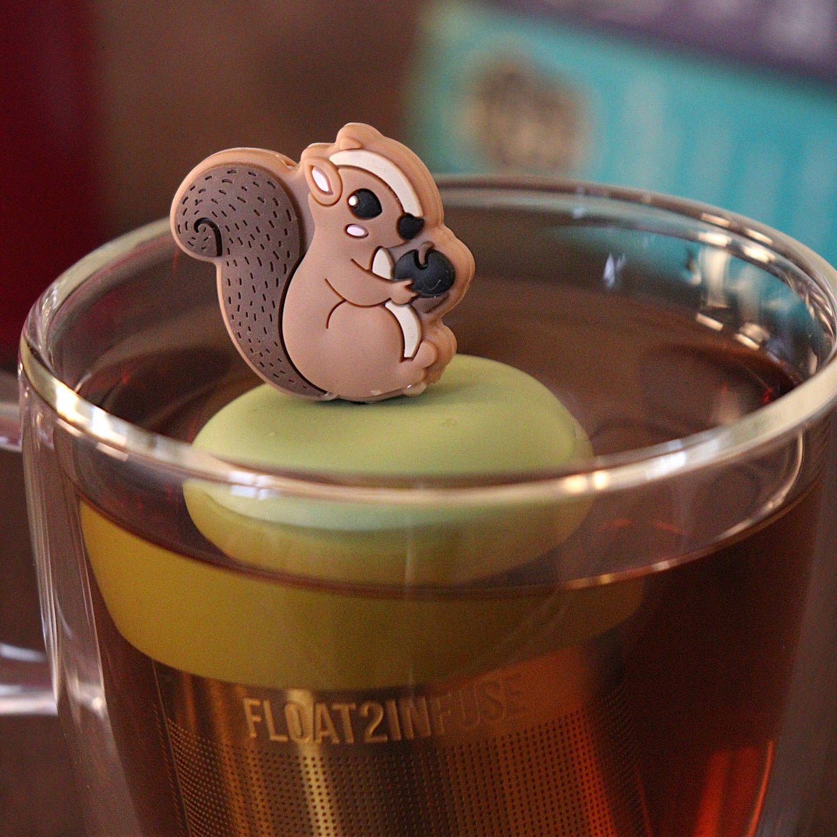 Floating Brown Squirrel Tea Infuser - Cute Animal Tea Infuser for Loose Tea