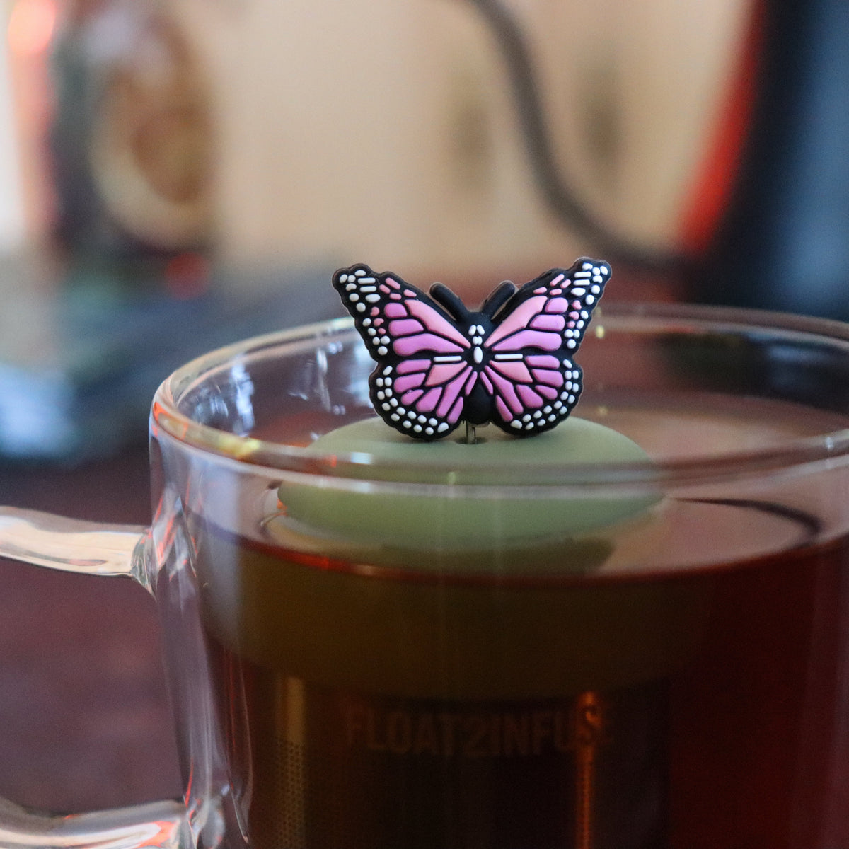 Floating Pink Butterfly Tea Infuser - Cute Animal Tea Infuser for Loose Leaf Tea