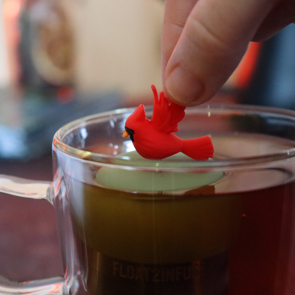 Floating Red Cardinal Tea Infuser