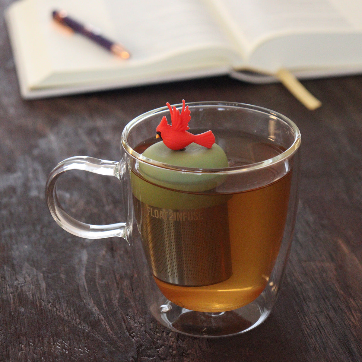 Floating Red Cardinal Tea Infuser