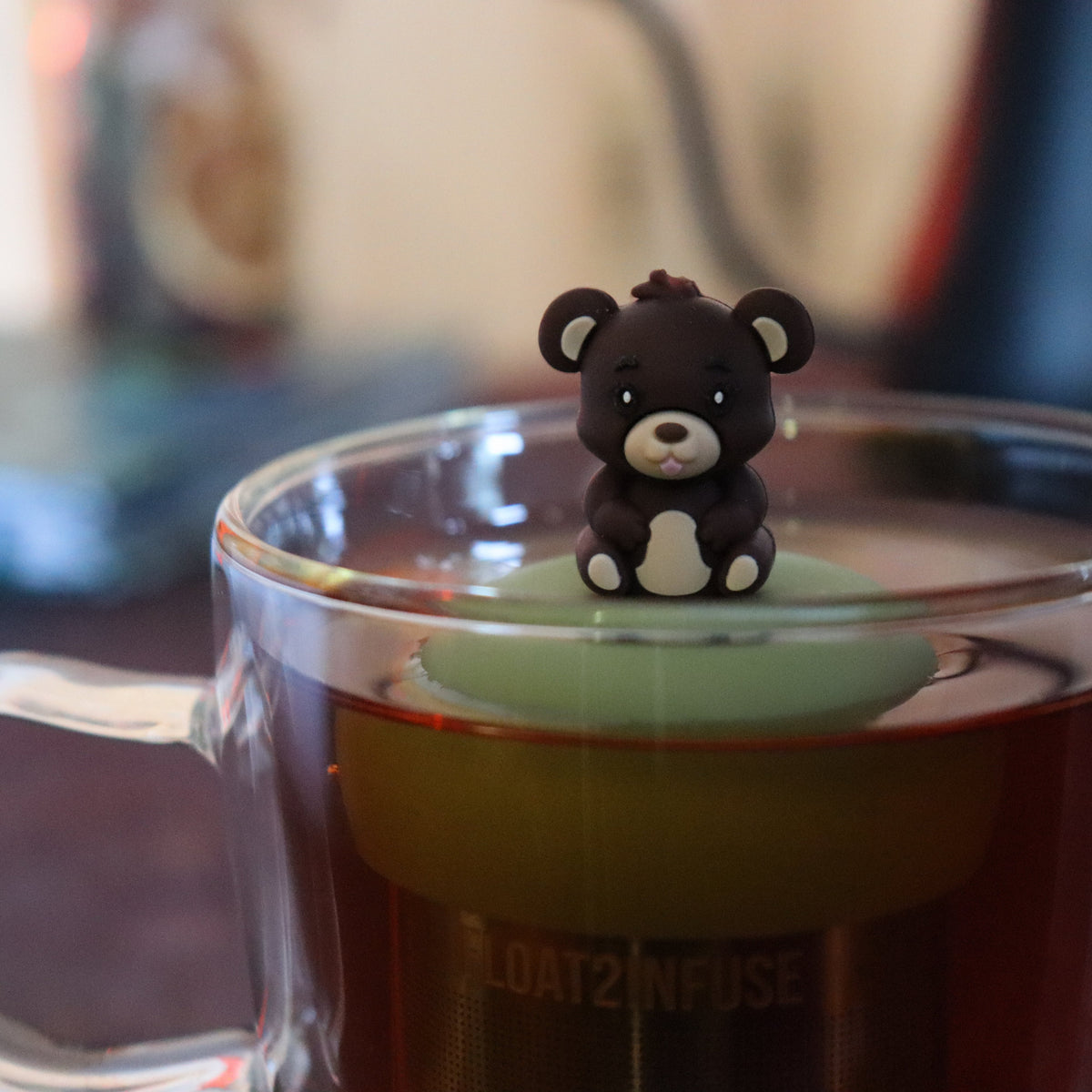 Floating Brown Bear Cub Tea Infuser - Cute Animal Tea Infuser for Loose Leaf Tea